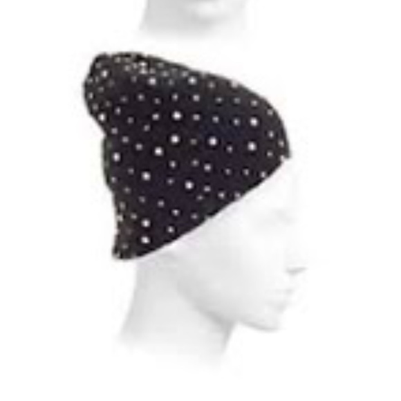 Jennifer Behr Black Mohair Studded Beanie - Picture 4 of 7